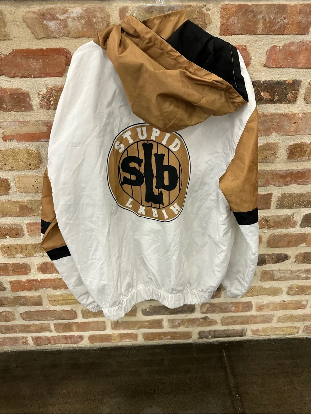 SLB White & Tan Pullover Windbreaker